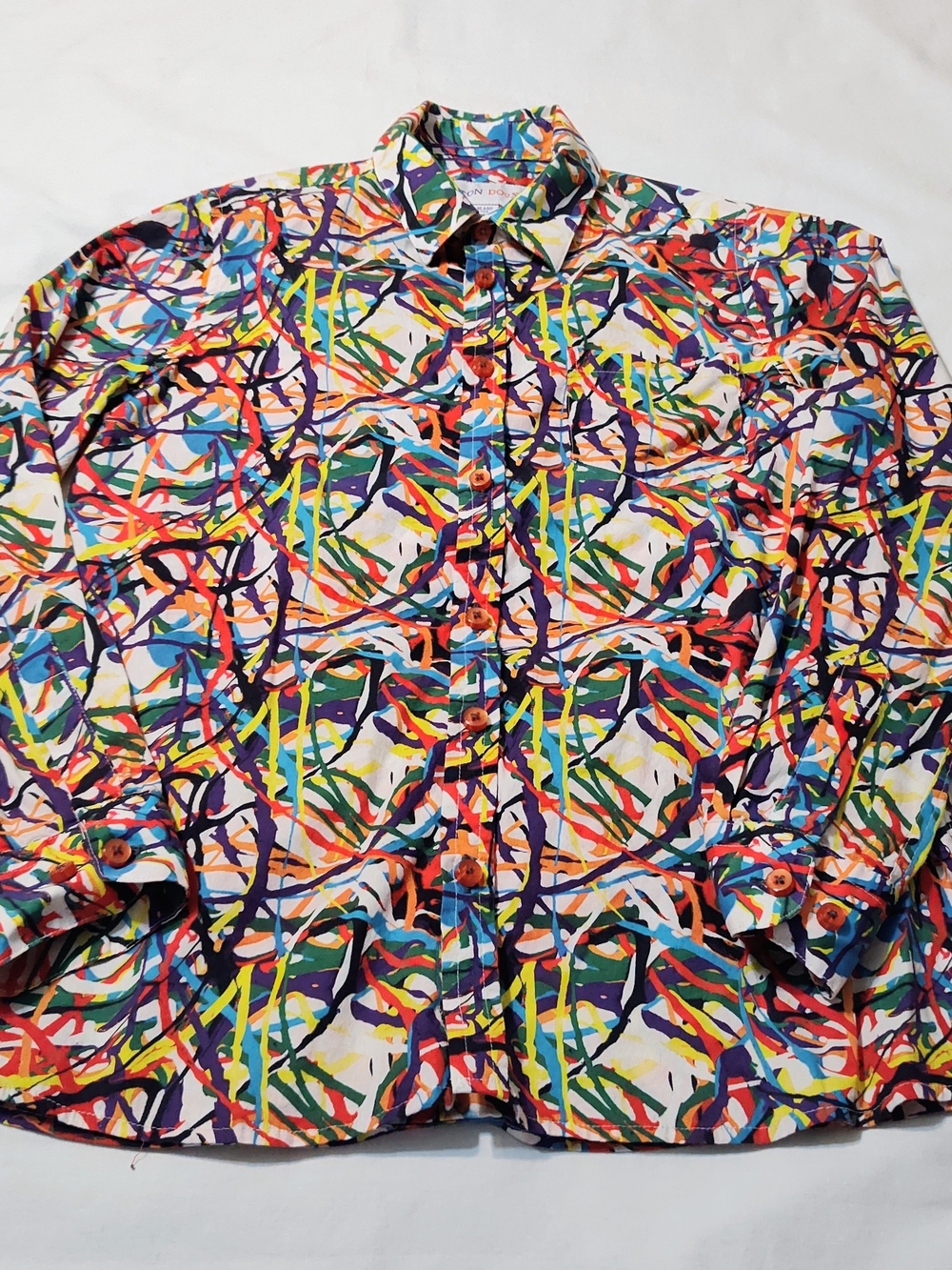 Coton Doux Boy's Colorful Scribble Print Button Front Shirt